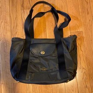 Coach cargo tote with rose print interior